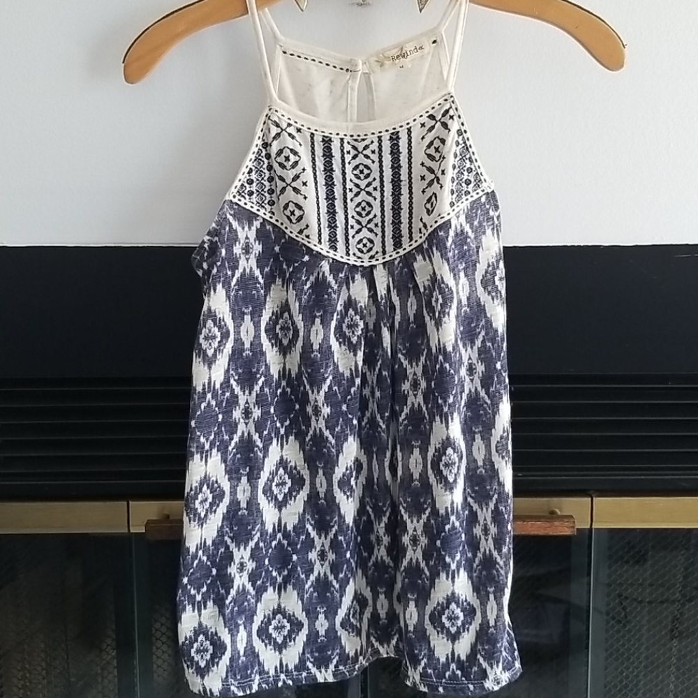 High neck tank top, screened